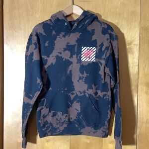 Bowery Supply Company Brown/Black splotched hoodie with roses, size small